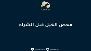 فحص الخيل قبل الشراء